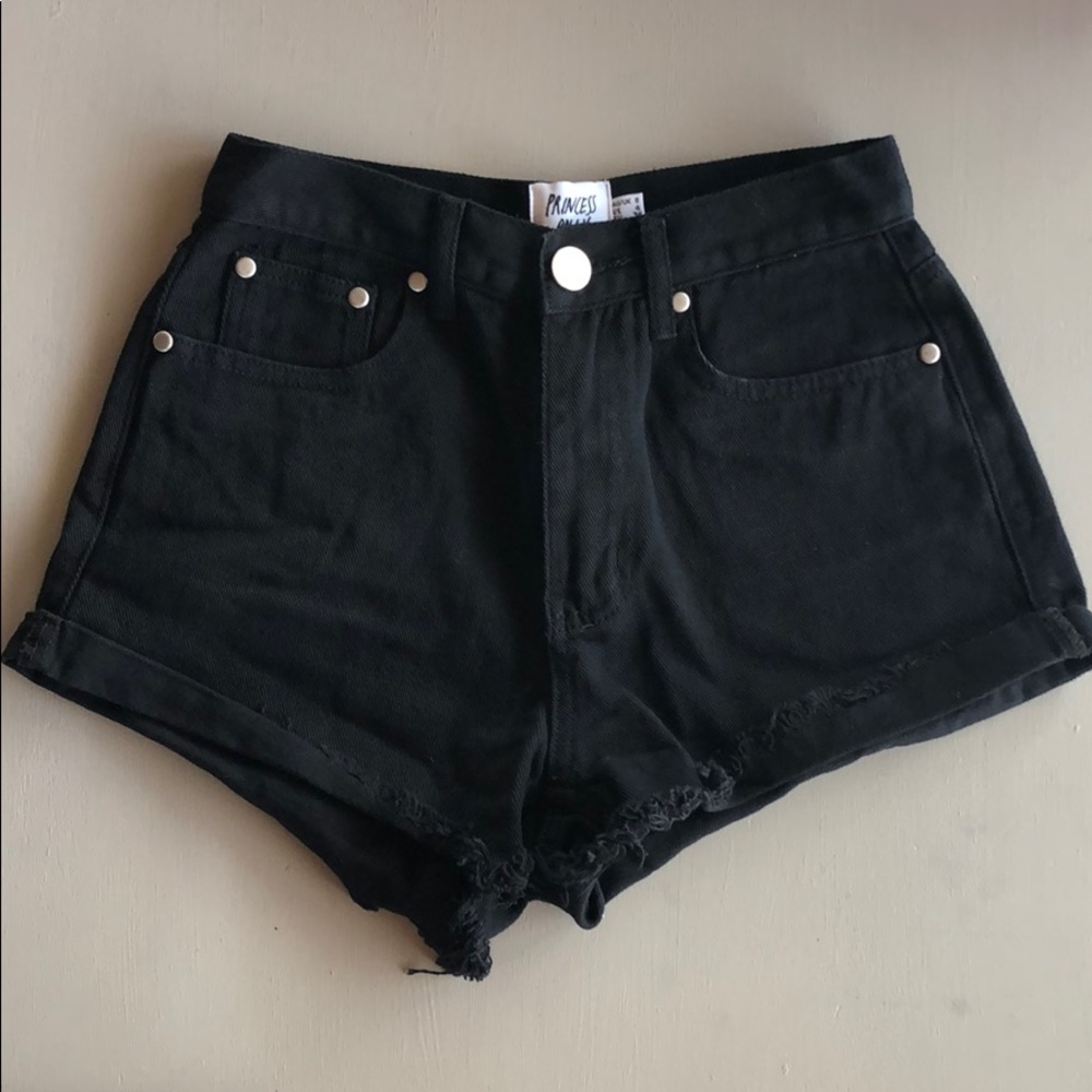 Princess Polly high waisted denim shorts